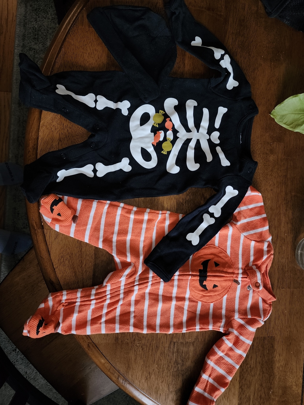Carter's Black Skeleton & Orange Striped Pumpkin 2-Pack Sleepers